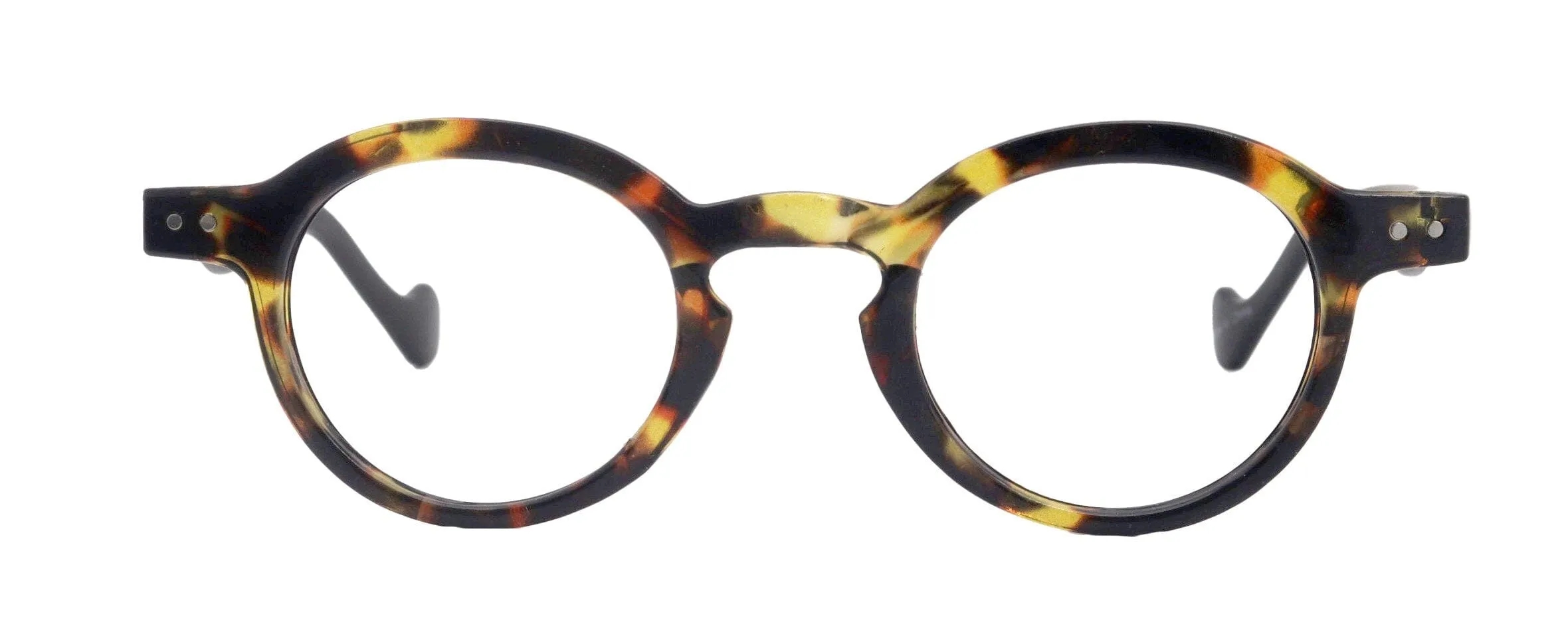 Orlando (Premium) Reading Glasses, High End Readers (Brown W Black)  (Round) Magnifying Eyeglasses, Optical, NY Fifth Avenue