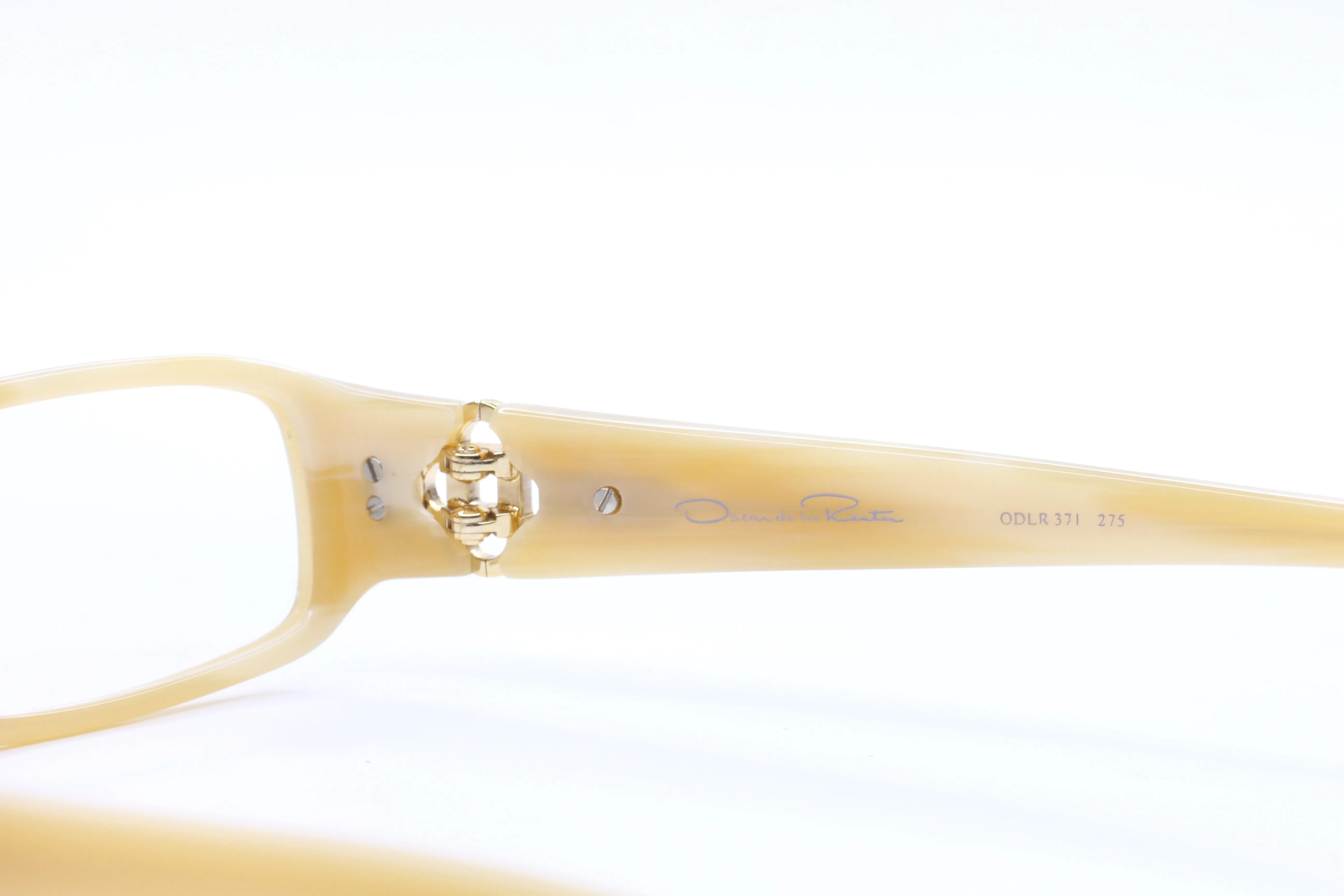 Oscar De La Renta ODLR371 275 Cream Horn Acetate Sparkly Temples Eyeglasses