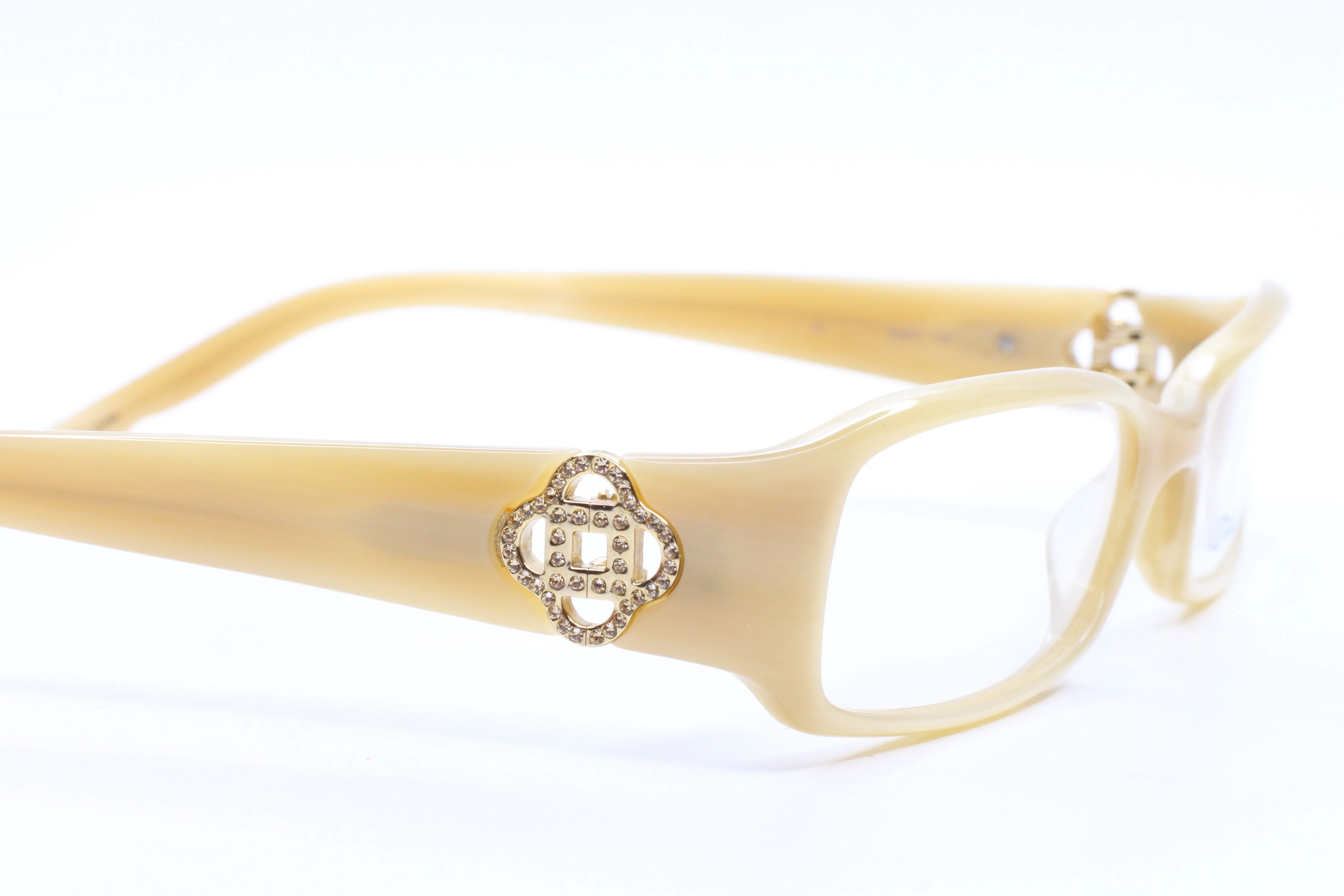 Oscar De La Renta ODLR371 275 Cream Horn Acetate Sparkly Temples Eyeglasses