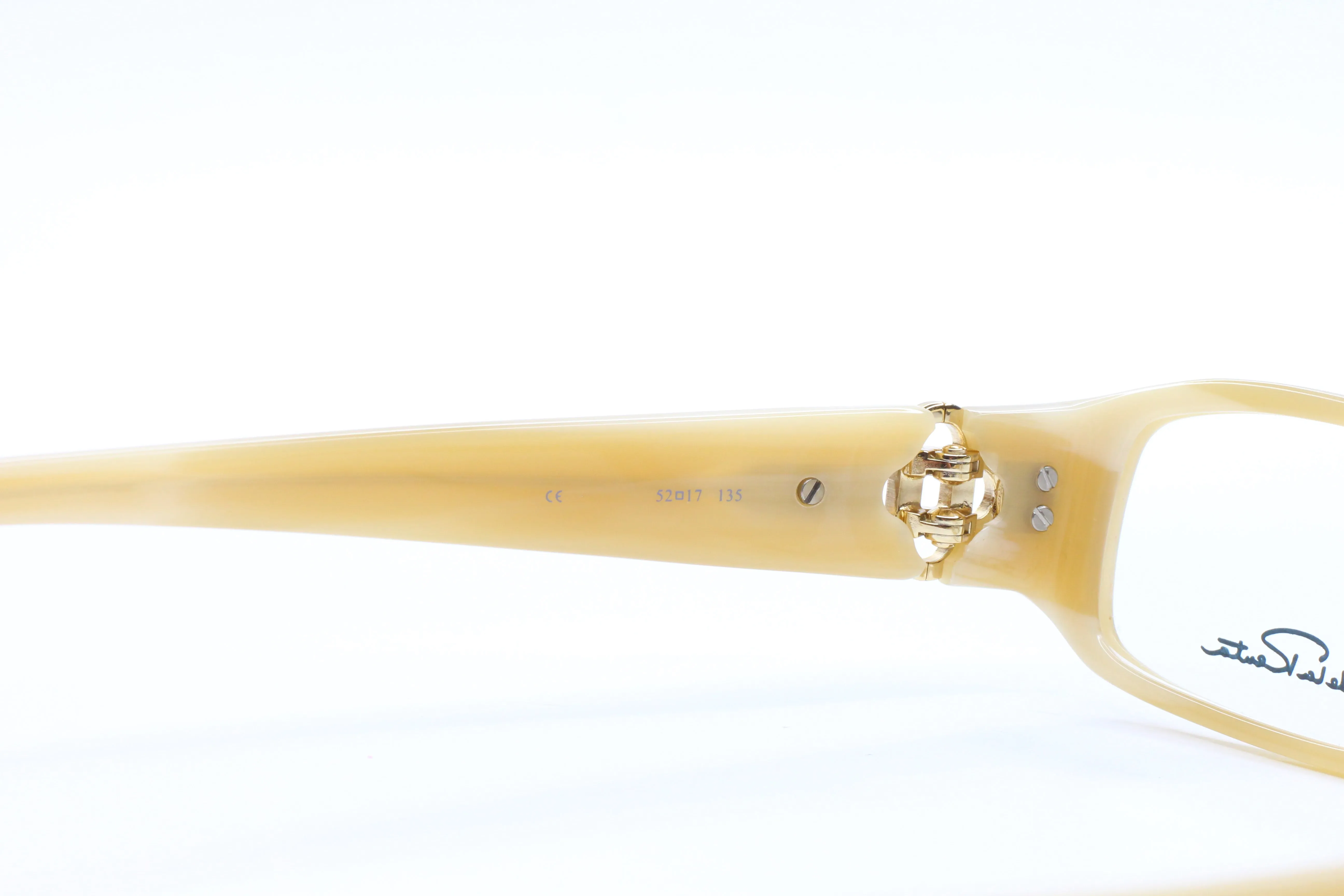 Oscar De La Renta ODLR371 275 Cream Horn Acetate Sparkly Temples Eyeglasses