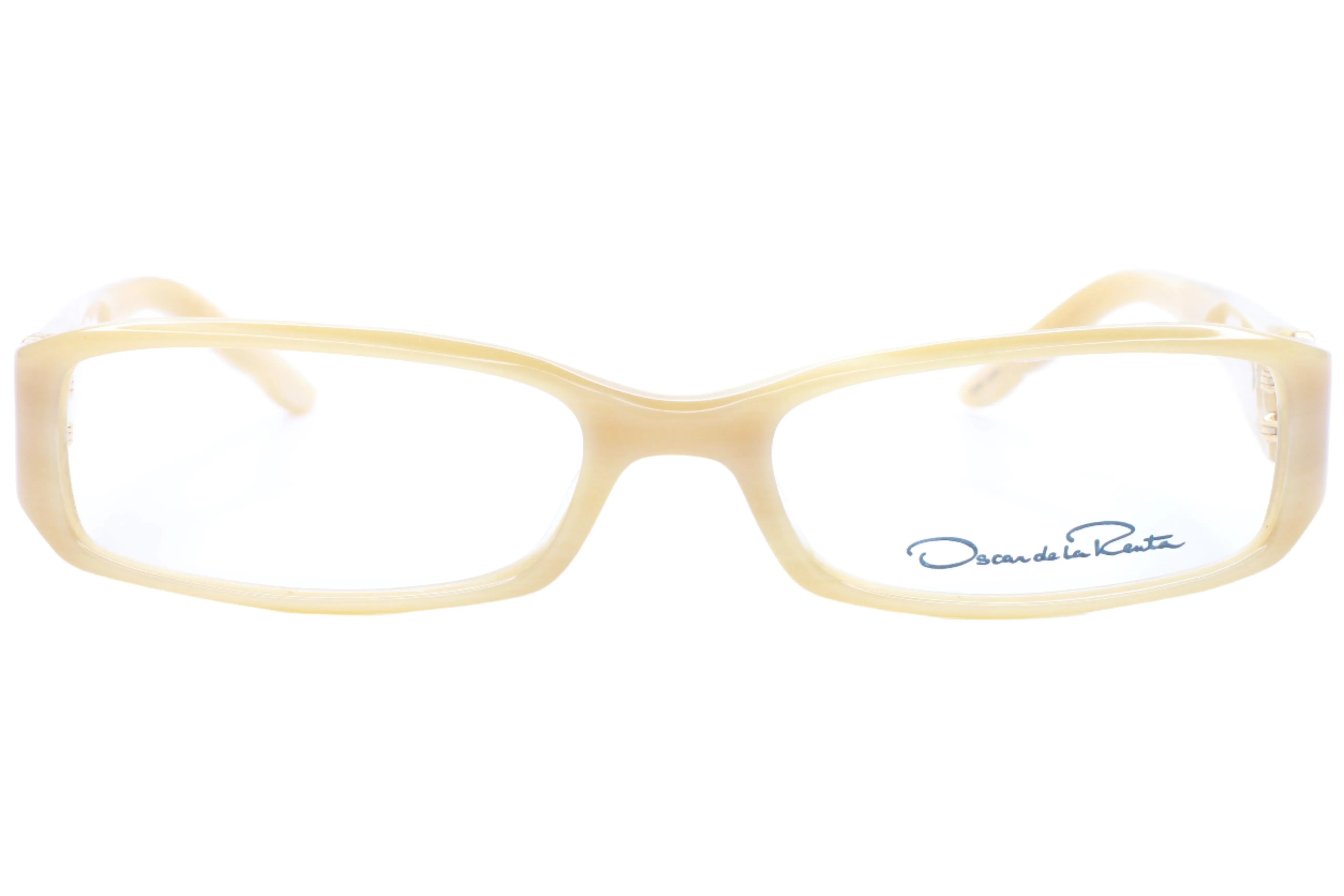 Oscar De La Renta ODLR371 275 Cream Horn Acetate Sparkly Temples Eyeglasses