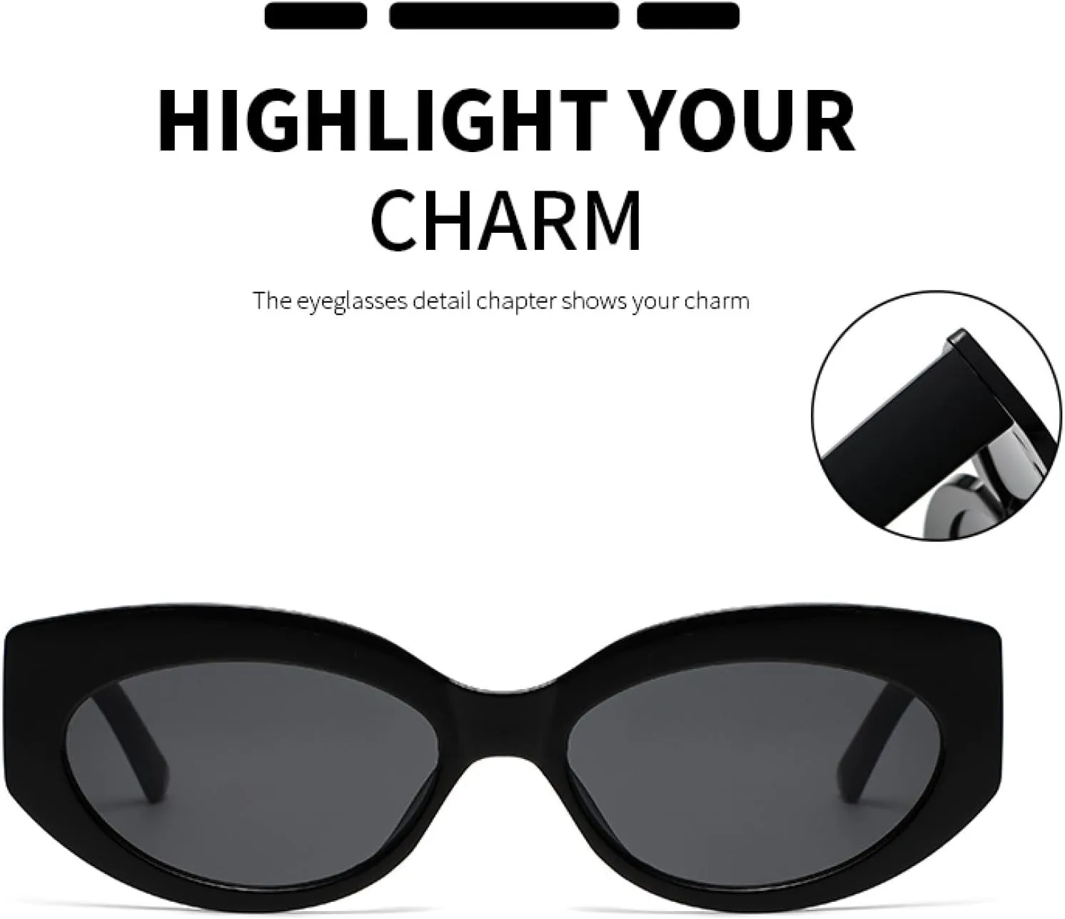 Oval Frame Sunglasses for Women Fashion Retro Cat Eye Uv400