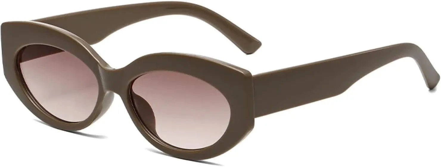 Oval Frame Sunglasses for Women Fashion Retro Cat Eye Uv400