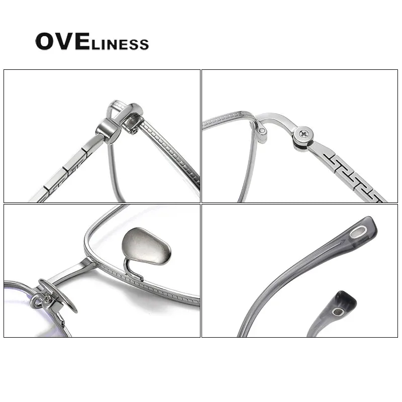 Oveliness Men's Full Rim Square Titanium Eyeglasses 80910