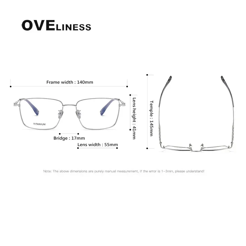 Oveliness Men's Full Rim Square Titanium Eyeglasses 80910