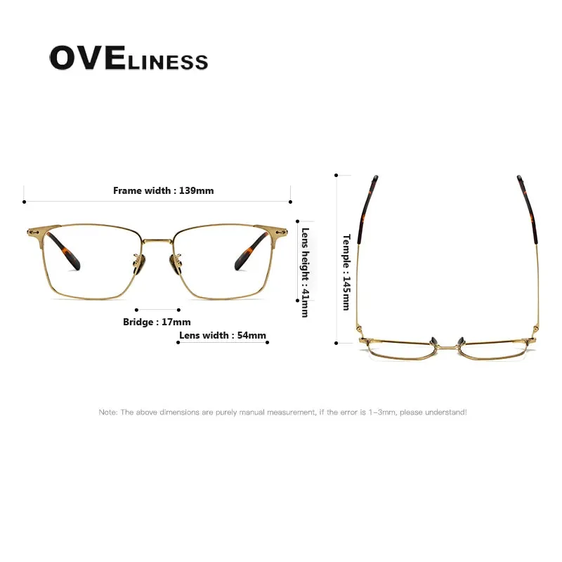 Oveliness Men's Full Rim Square Titanium Eyeglasses 8108