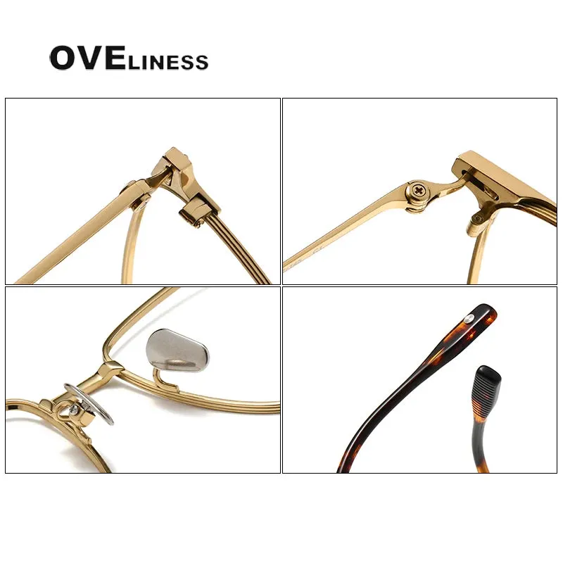 Oveliness Men's Full Rim Square Titanium Eyeglasses 8108