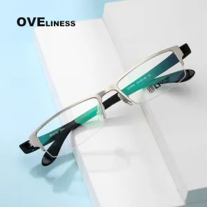 Oveliness Men's Semi Rim Square Alloy Eyeglasses 9019