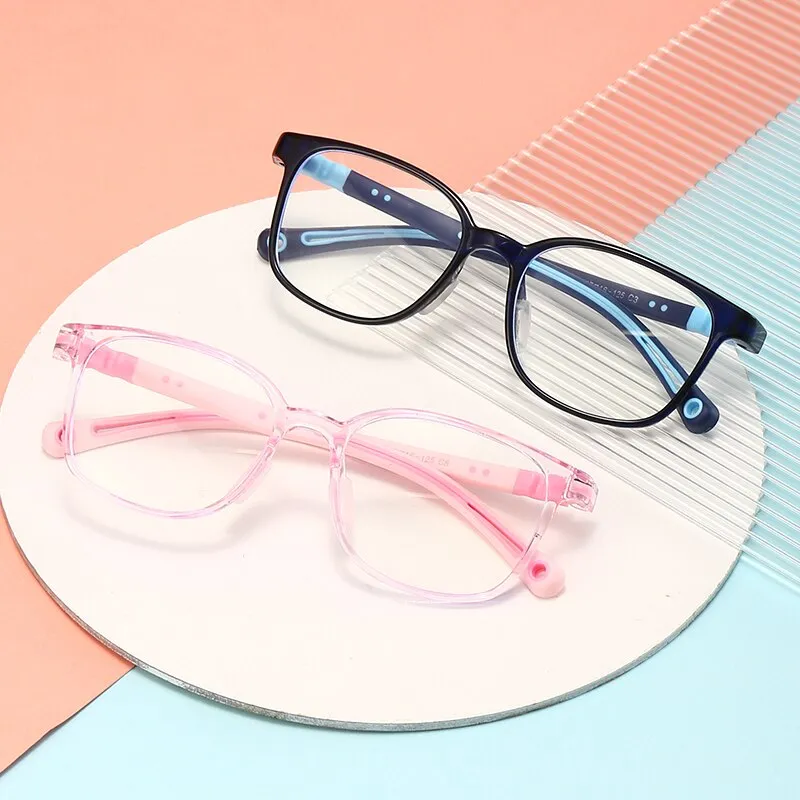 Oveliness Unisex Children's Full Rim Square Tr 90 Titanium Eyeglasses Trd101