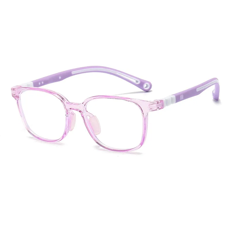 Oveliness Unisex Children's Full Rim Square Tr 90 Titanium Eyeglasses Trd101