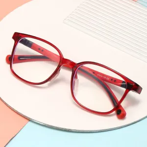 Oveliness Unisex Children's Full Rim Square Tr 90 Titanium Eyeglasses Trd101