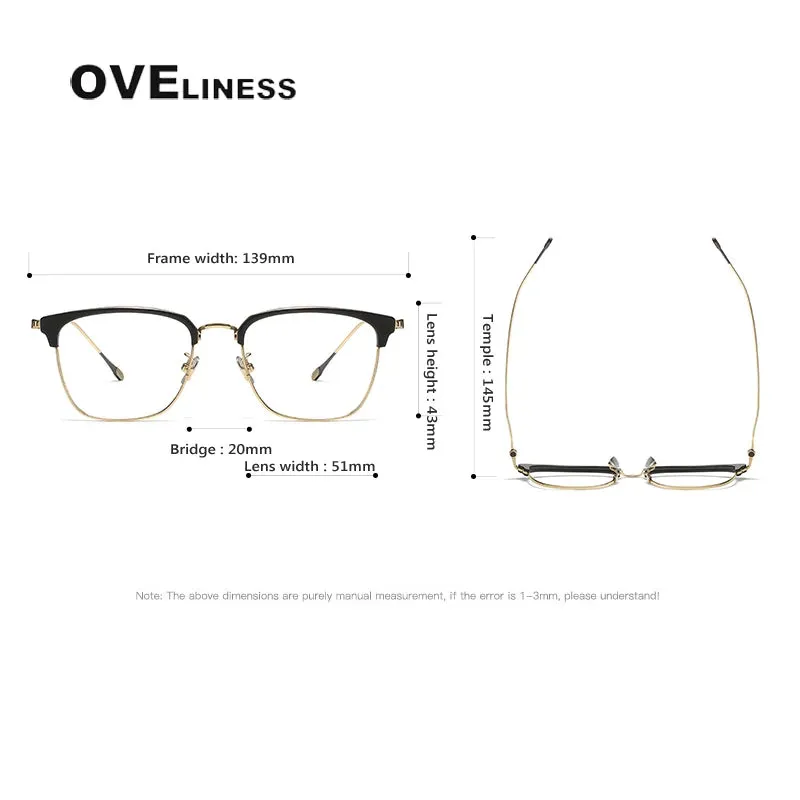 Oveliness Unisex Full Rim Cat Eye Acetate Titanium Eyeglasses 80899