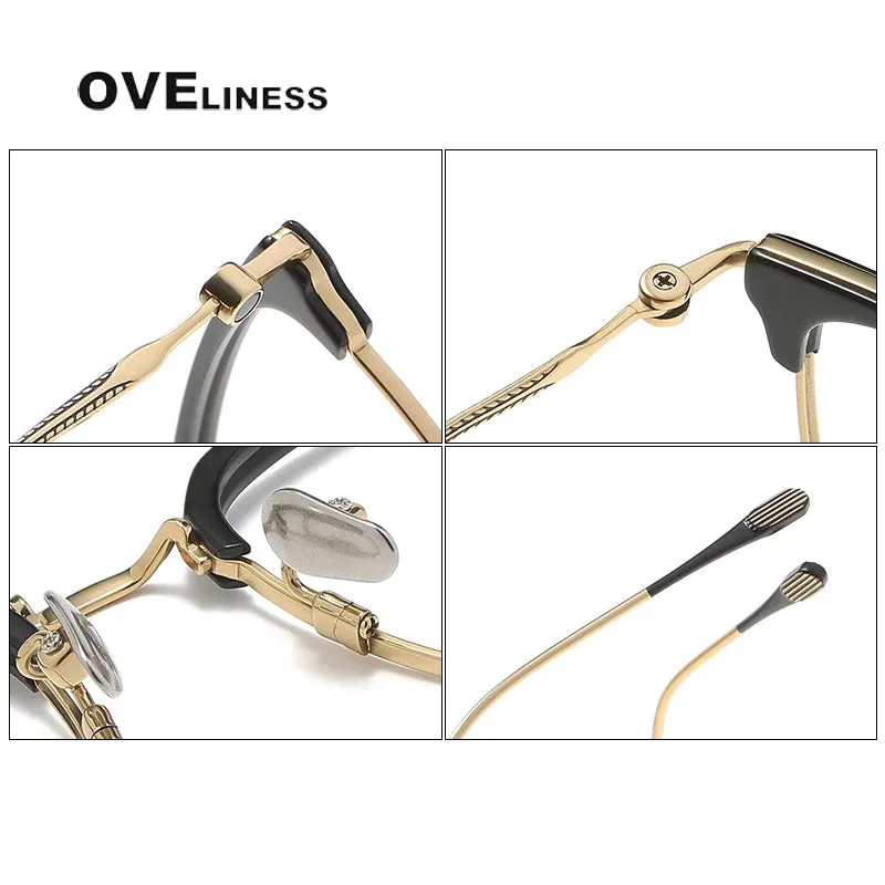 Oveliness Unisex Full Rim Cat Eye Acetate Titanium Eyeglasses 80899