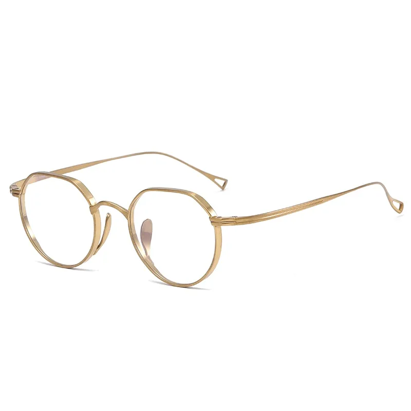 Oveliness Unisex Full Rim Irregular Round Titanium Eyeglasses 9916