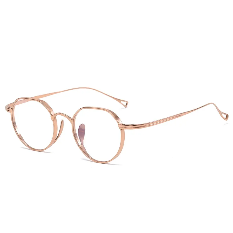 Oveliness Unisex Full Rim Irregular Round Titanium Eyeglasses 9916