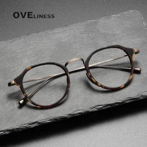 Oveliness Unisex Full Rim Oversized Square Round Acetate Titanium Eyeglasses 1113