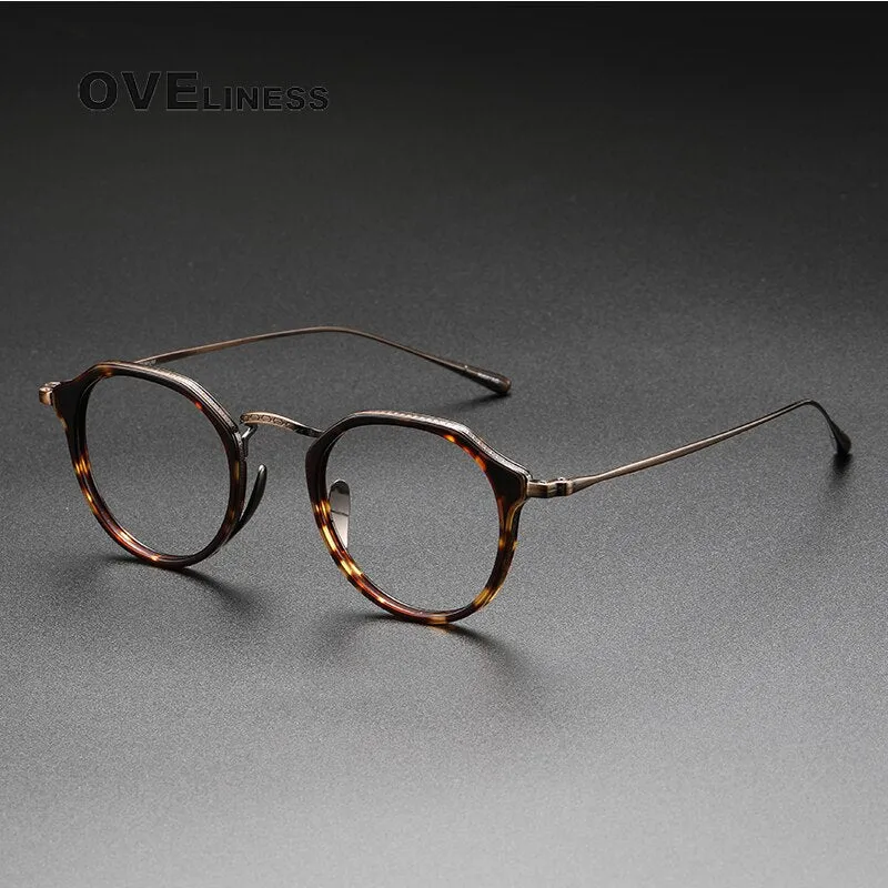 Oveliness Unisex Full Rim Oversized Square Round Acetate Titanium Eyeglasses 1113
