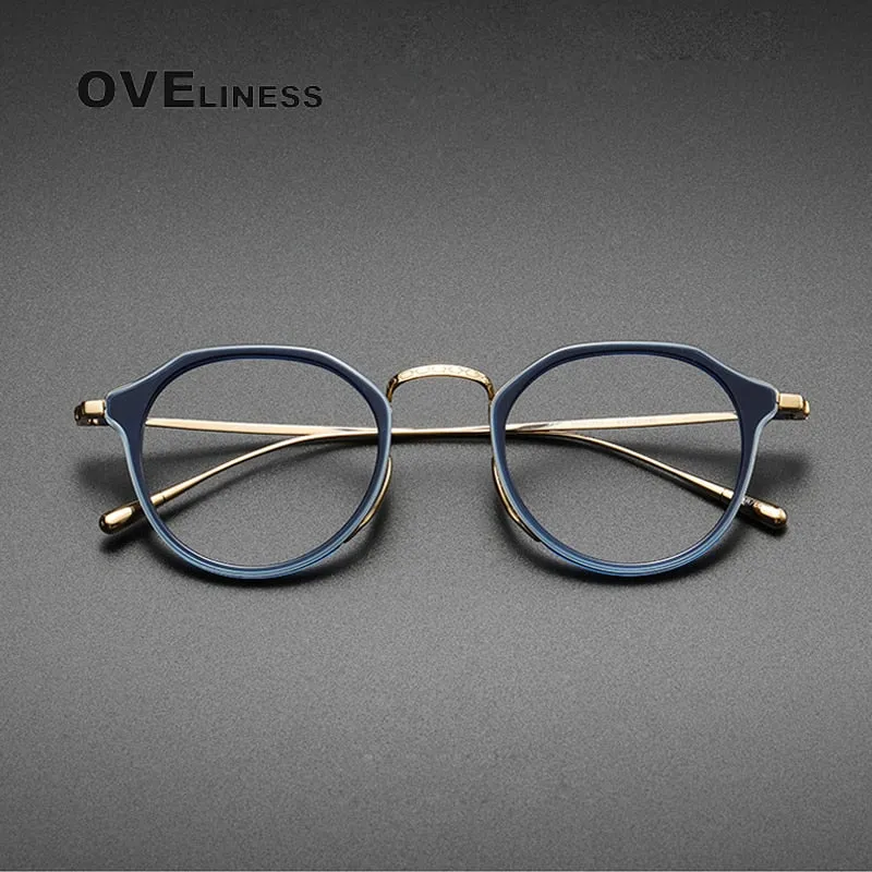 Oveliness Unisex Full Rim Oversized Square Round Acetate Titanium Eyeglasses 1113