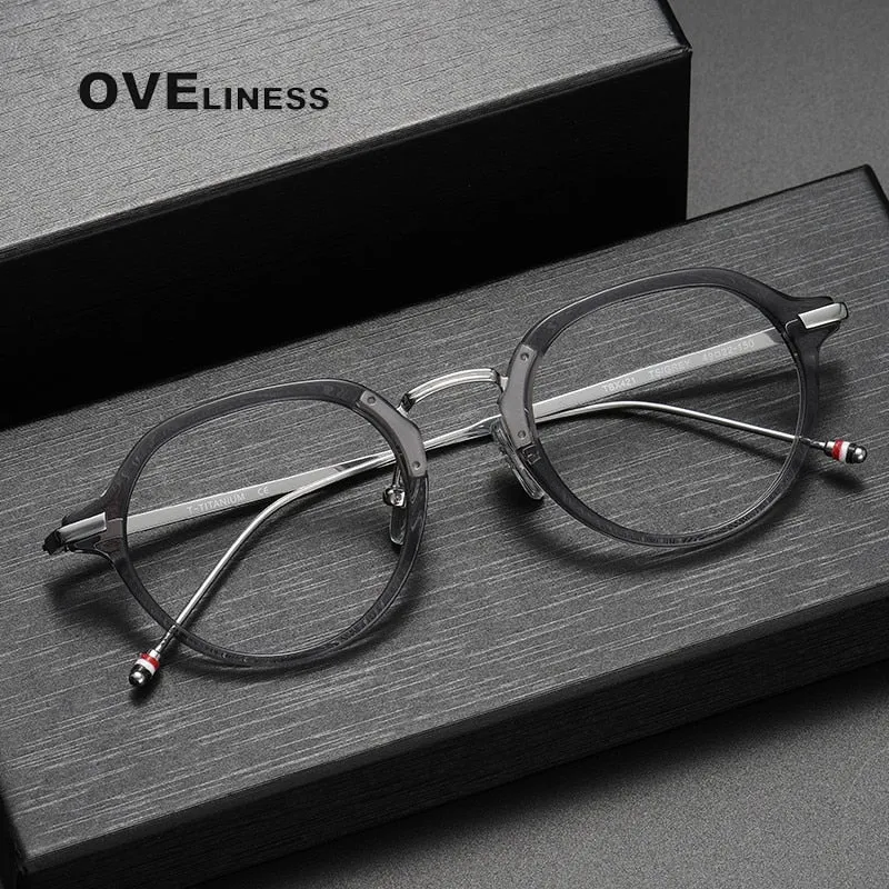 Oveliness Unisex Full Rim Polygon Acetate Titanium Eyeglasses Tbx421