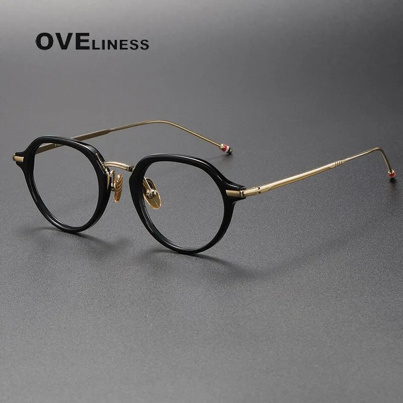 Oveliness Unisex Full Rim Polygon Acetate Titanium Eyeglasses Tbx421