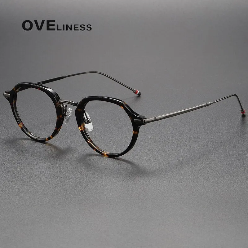 Oveliness Unisex Full Rim Polygon Acetate Titanium Eyeglasses Tbx421