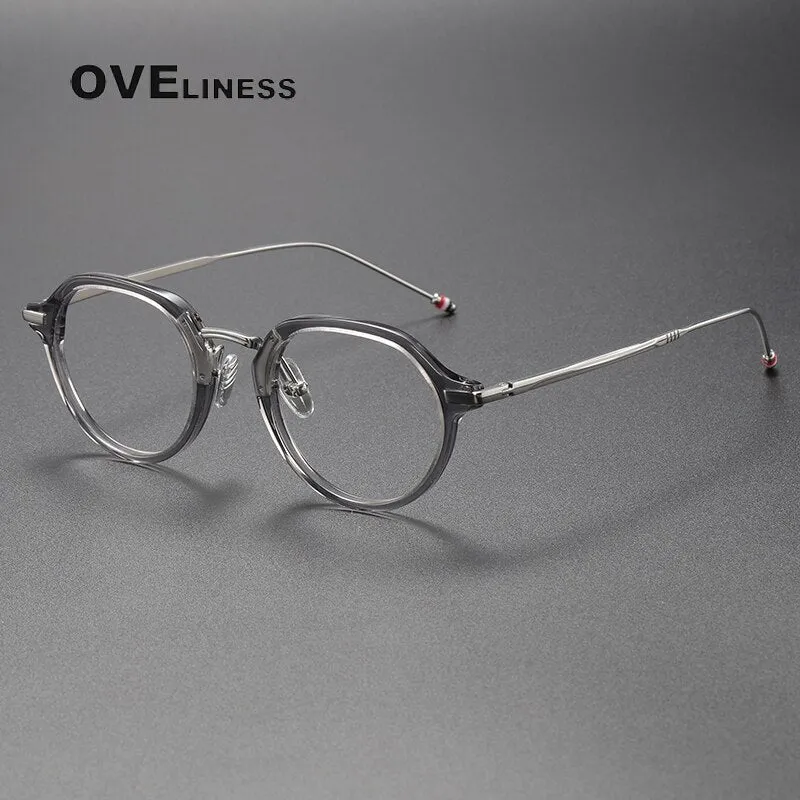 Oveliness Unisex Full Rim Polygon Acetate Titanium Eyeglasses Tbx421