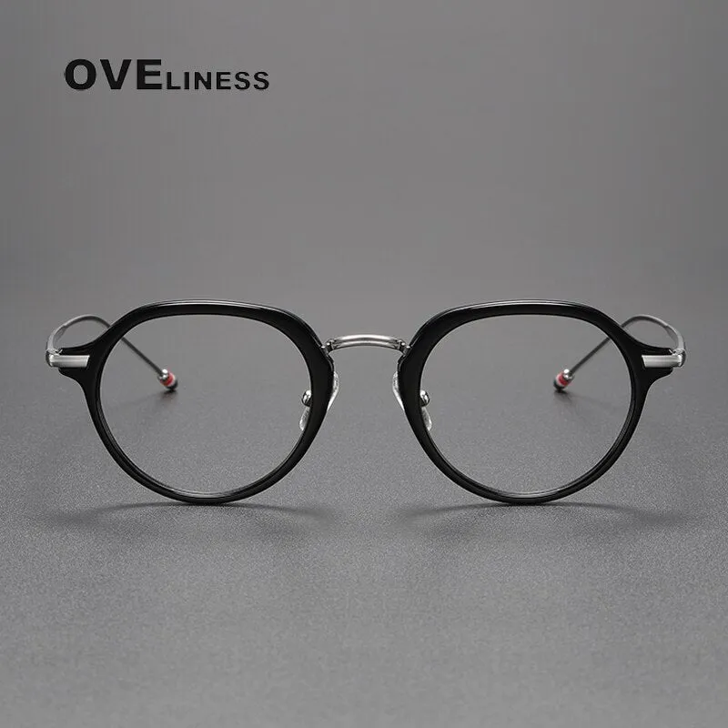 Oveliness Unisex Full Rim Polygon Acetate Titanium Eyeglasses Tbx421