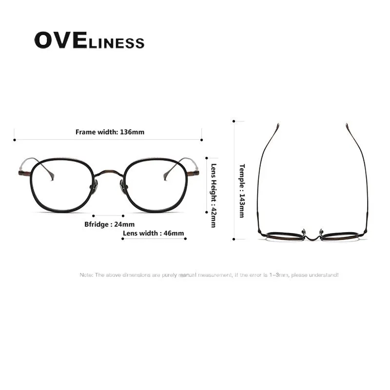 Oveliness Unisex Full Rim Round Square Titanium Eyeglasses 137