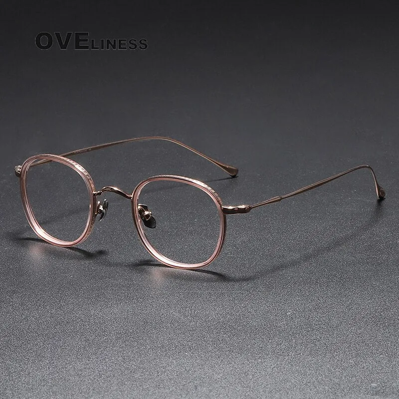 Oveliness Unisex Full Rim Round Square Titanium Eyeglasses 137
