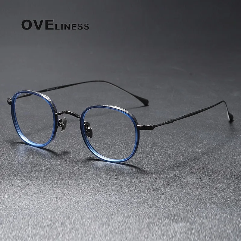 Oveliness Unisex Full Rim Round Square Titanium Eyeglasses 137