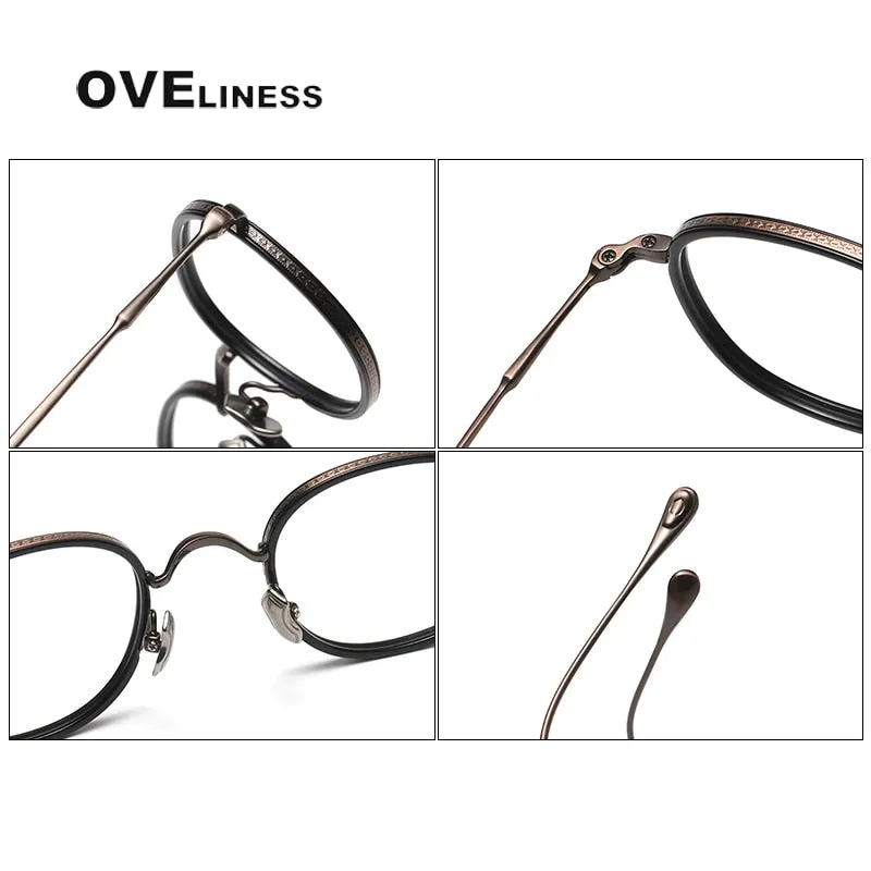 Oveliness Unisex Full Rim Round Square Titanium Eyeglasses 137