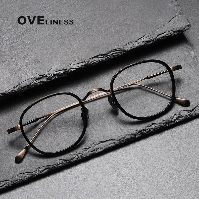 Oveliness Unisex Full Rim Round Square Titanium Eyeglasses 137