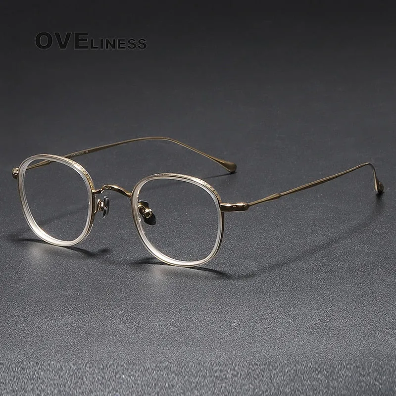 Oveliness Unisex Full Rim Round Square Titanium Eyeglasses 137