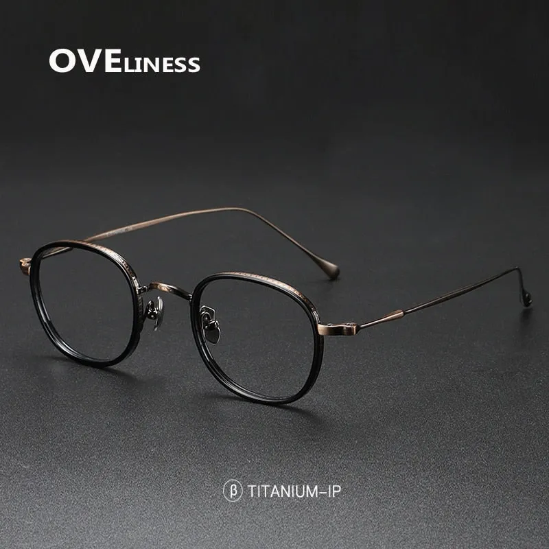 Oveliness Unisex Full Rim Round Square Titanium Eyeglasses 137