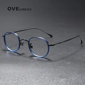 Oveliness Unisex Full Rim Round Square Titanium Eyeglasses 137