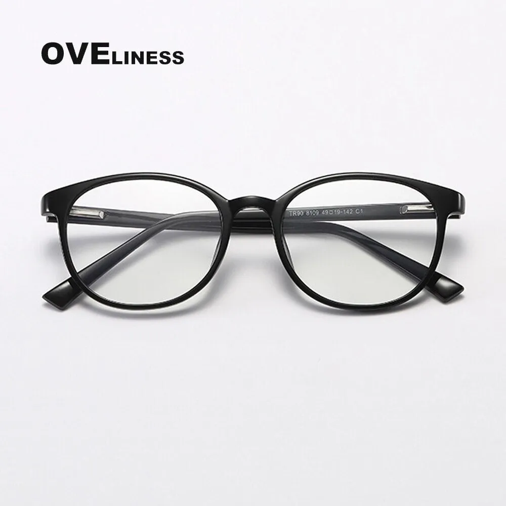 Oveliness Unisex Full Rim Round Square Tr 90 Titanium Eyeglasses 8109