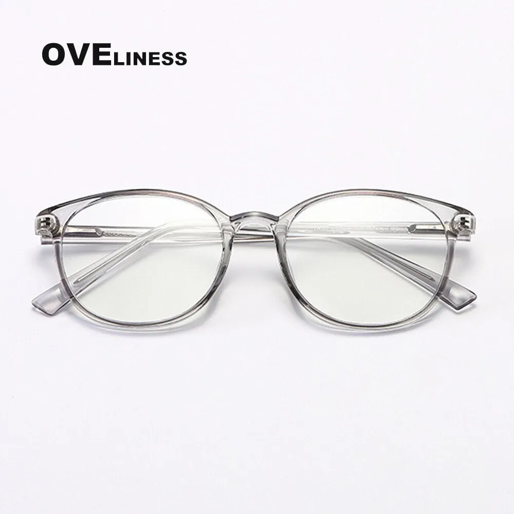 Oveliness Unisex Full Rim Round Square Tr 90 Titanium Eyeglasses 8109