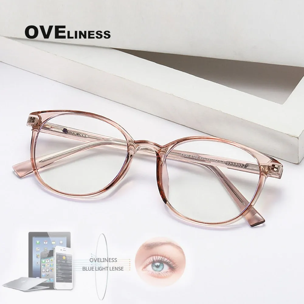 Oveliness Unisex Full Rim Round Square Tr 90 Titanium Eyeglasses 8109