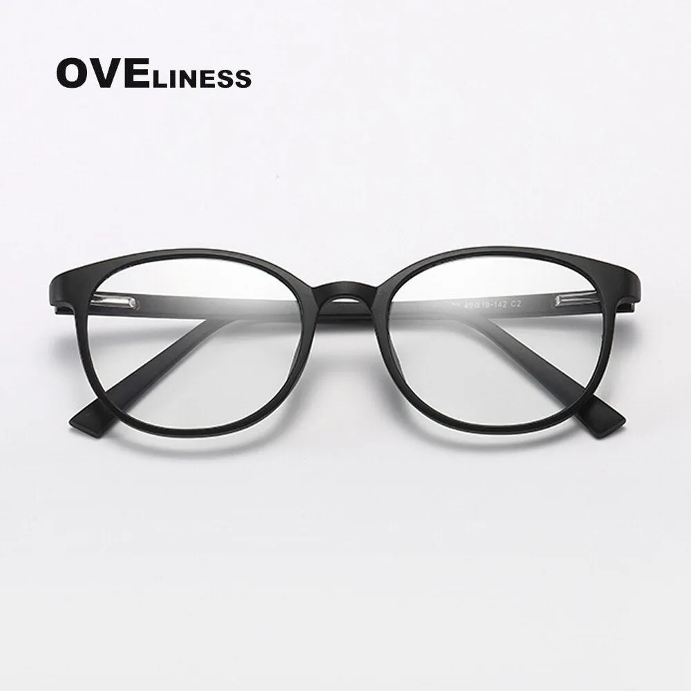Oveliness Unisex Full Rim Round Square Tr 90 Titanium Eyeglasses 8109