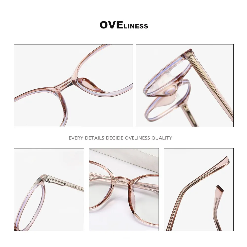 Oveliness Unisex Full Rim Round Square Tr 90 Titanium Eyeglasses 8109