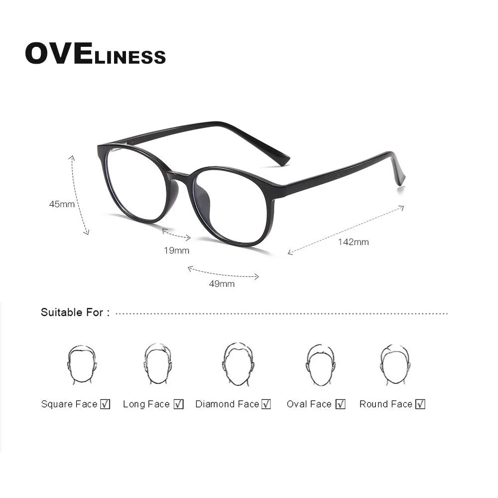 Oveliness Unisex Full Rim Round Square Tr 90 Titanium Eyeglasses 8109