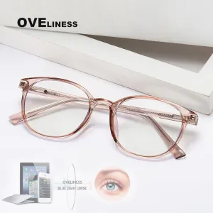Oveliness Unisex Full Rim Round Square Tr 90 Titanium Eyeglasses 8109