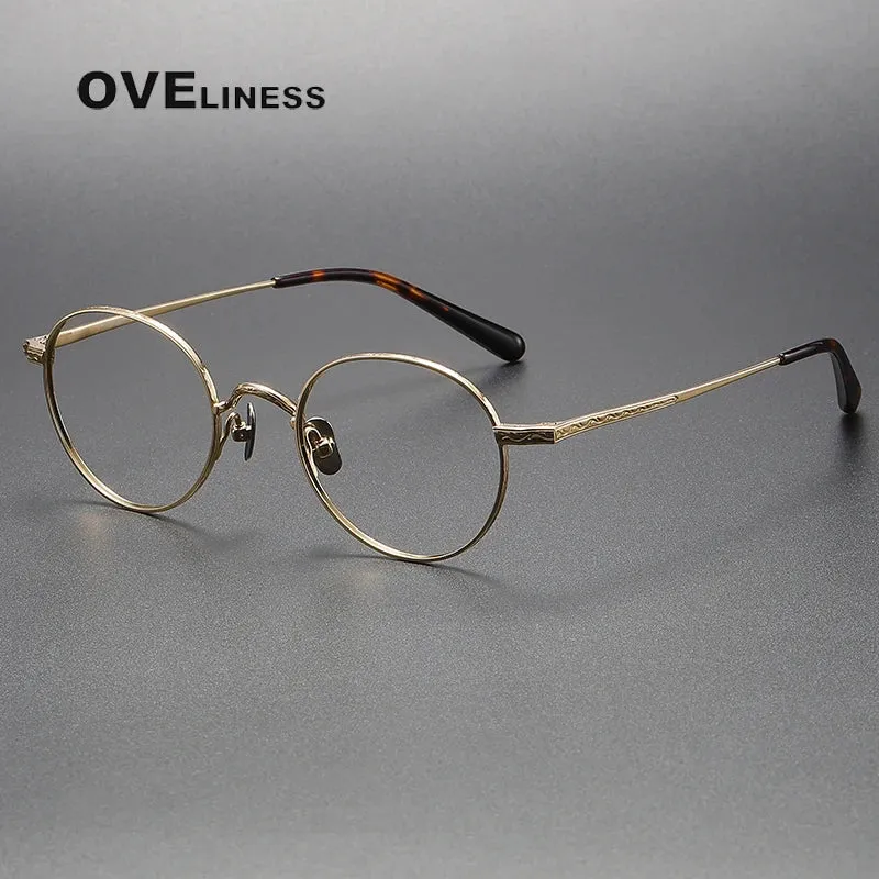Oveliness Unisex Full RIm Round Titanium Eyeglasses 01tr