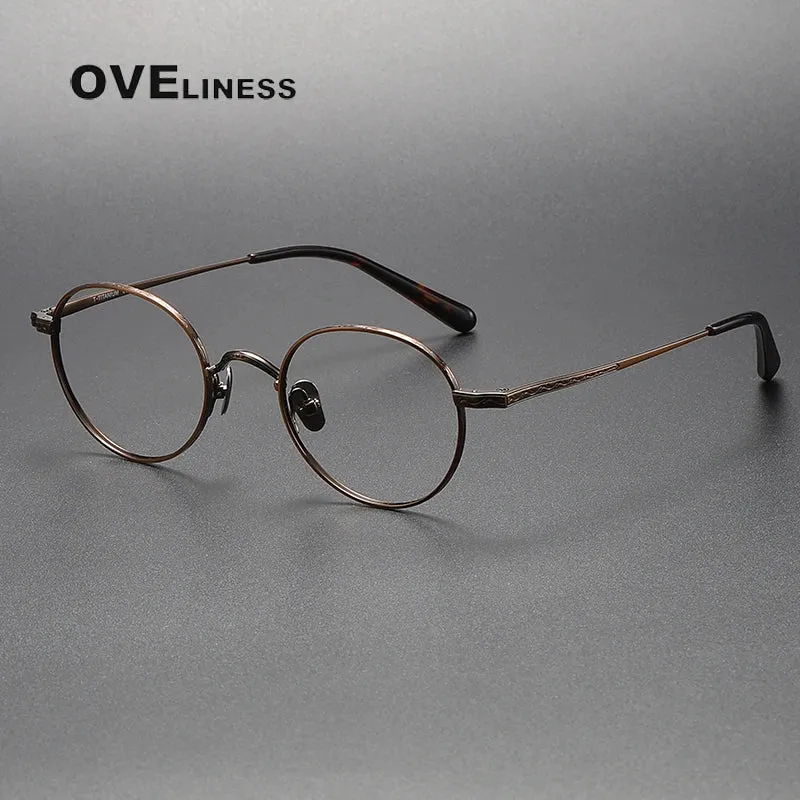 Oveliness Unisex Full RIm Round Titanium Eyeglasses 01tr