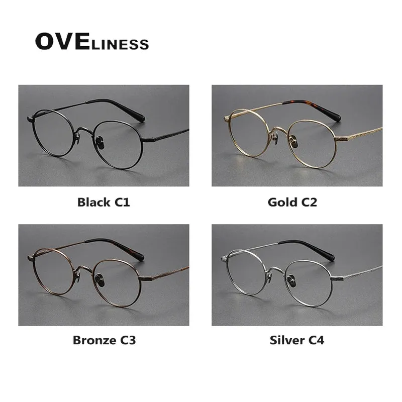 Oveliness Unisex Full RIm Round Titanium Eyeglasses 01tr