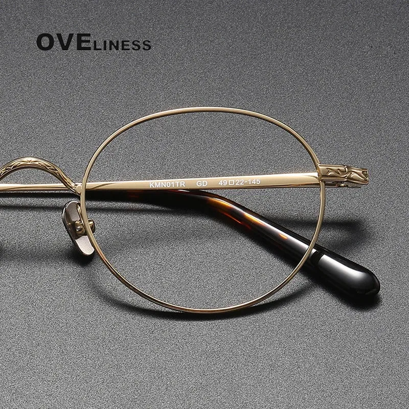 Oveliness Unisex Full RIm Round Titanium Eyeglasses 01tr