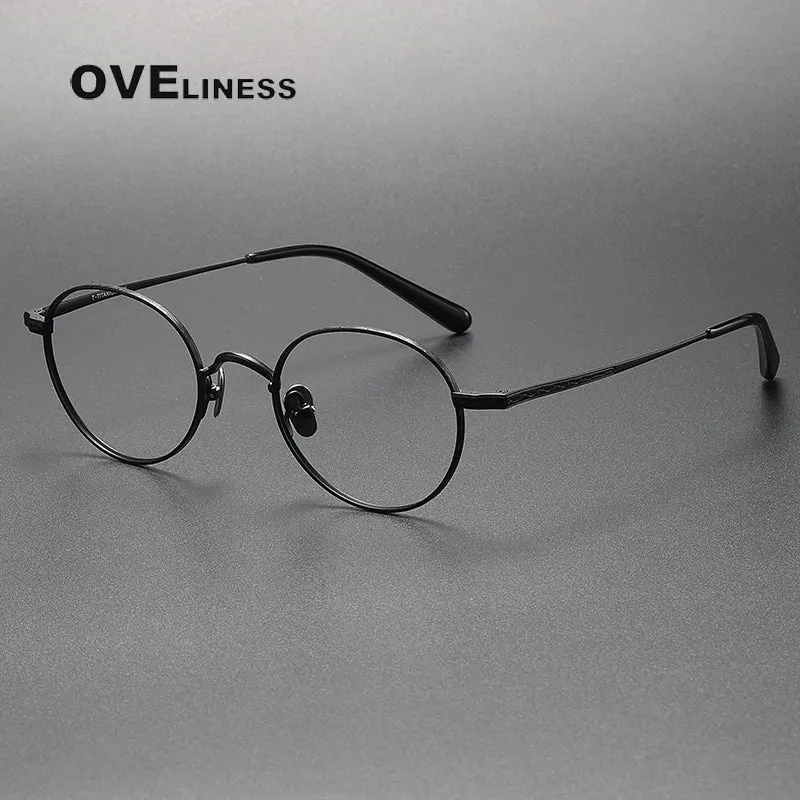 Oveliness Unisex Full RIm Round Titanium Eyeglasses 01tr
