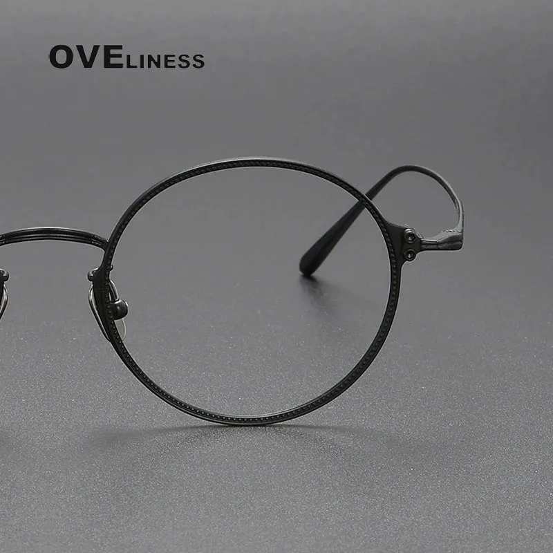 Oveliness Unisex Full Rim Round Titanium Eyeglasses C106
