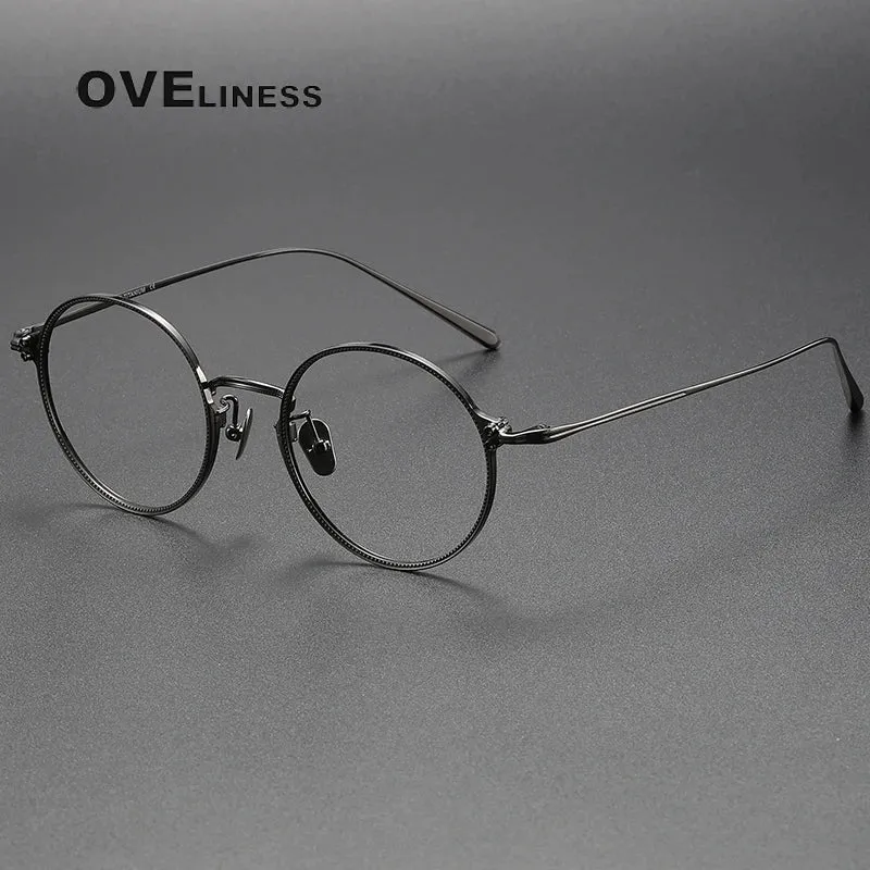 Oveliness Unisex Full Rim Round Titanium Eyeglasses C106
