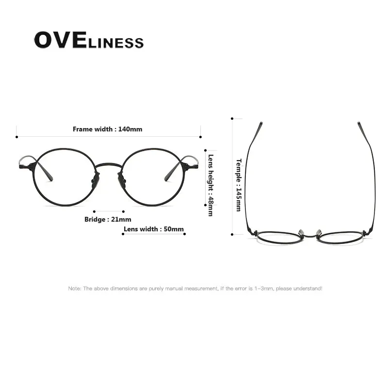 Oveliness Unisex Full Rim Round Titanium Eyeglasses C106
